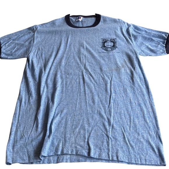 Russell Athletic Other - Vintage 80s Russell Athletic Baseball Hall of Fame Ringer T-Shirt Blue Medium